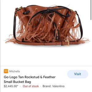 Valentino Small Bucket Bag with feathers